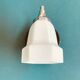 Small vintage chrome metal wall light and faceted white opaline glass tulip