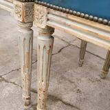 Pair of antique Louis XVI style chairs with patina