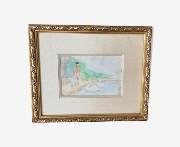 Aquarelle encadrée