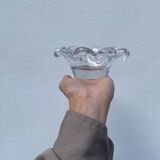Crystal tea light candle holder in glass Cristallerie Lorraine
