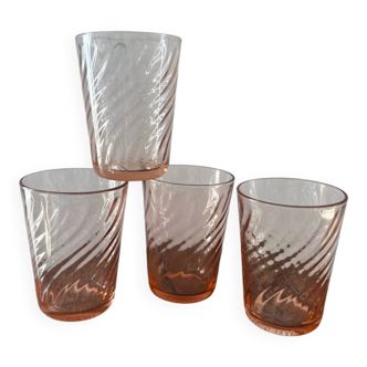 Vintage set of 4 Rosaline water glasses.