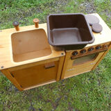 Vintage wooden children's school kitchen set