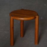 Modern Scandinavian tripod stool from the 20th century with a circular seat, 1970s.
