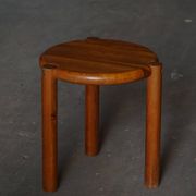 Modern Scandinavian tripod stool from the 20th century with a circular seat, 1970s.