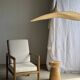Very large rattan pendant light in the shape of a hat D125 H50