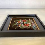 Small painting of a bouquet of flowers signed