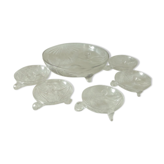 Dessert service salad bowl cut in crystal cut