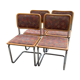 Set of 4 mid century modern upholstered cesca chair Italy 1970