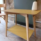 Vintage side table with compass legs