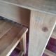 Table et 4 tabourets en bois