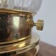 1970s table lamp in worked glass and gold metal