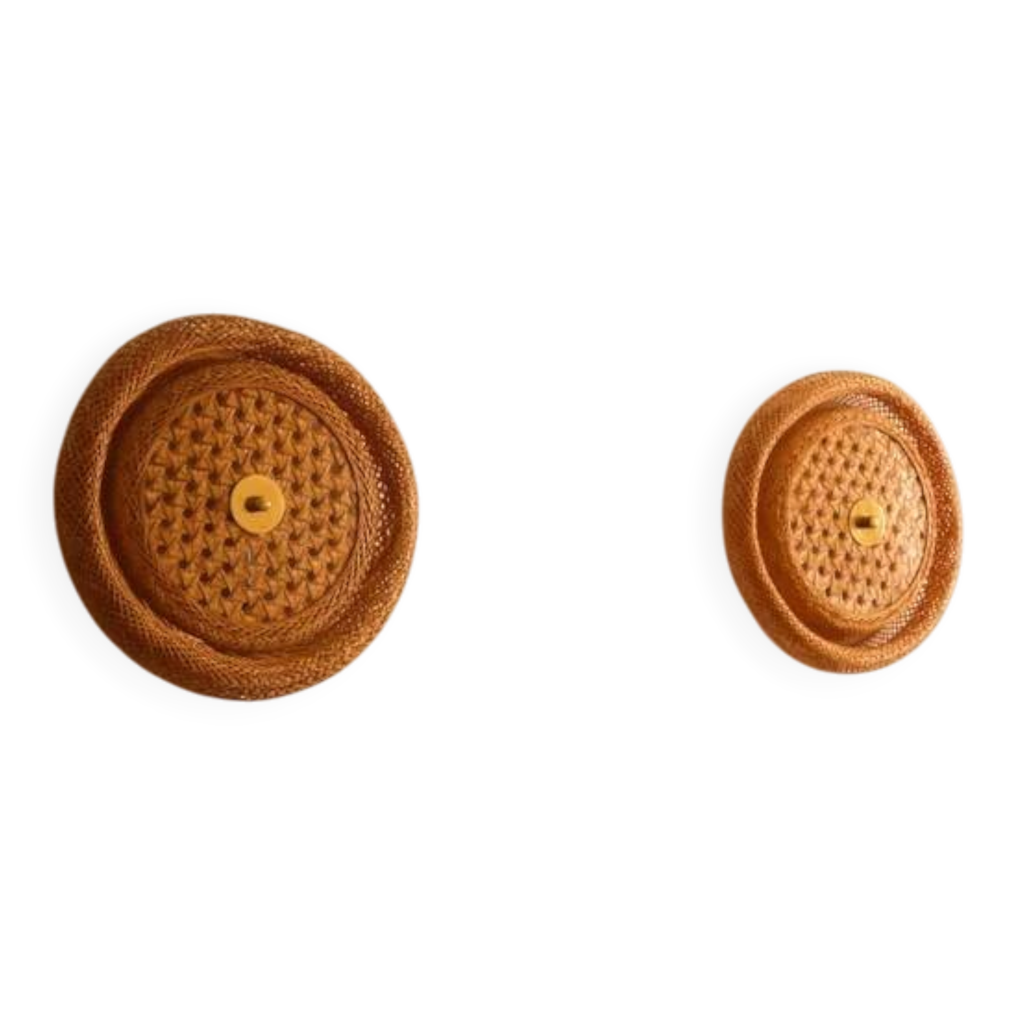 Rattan wall sconces