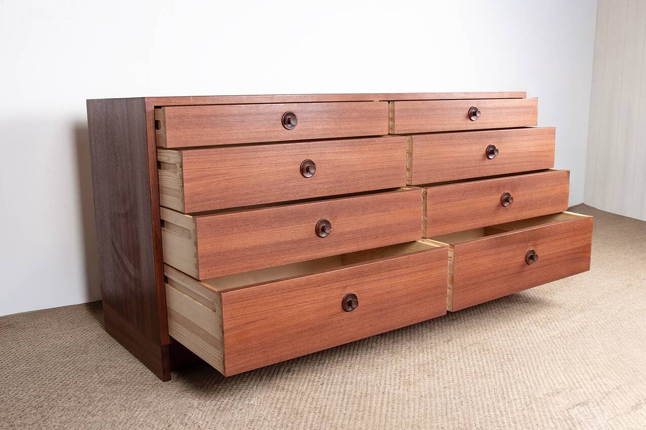 Large double chest of drawers, 8 drawers, in teak by Borge Mogensen 1960.