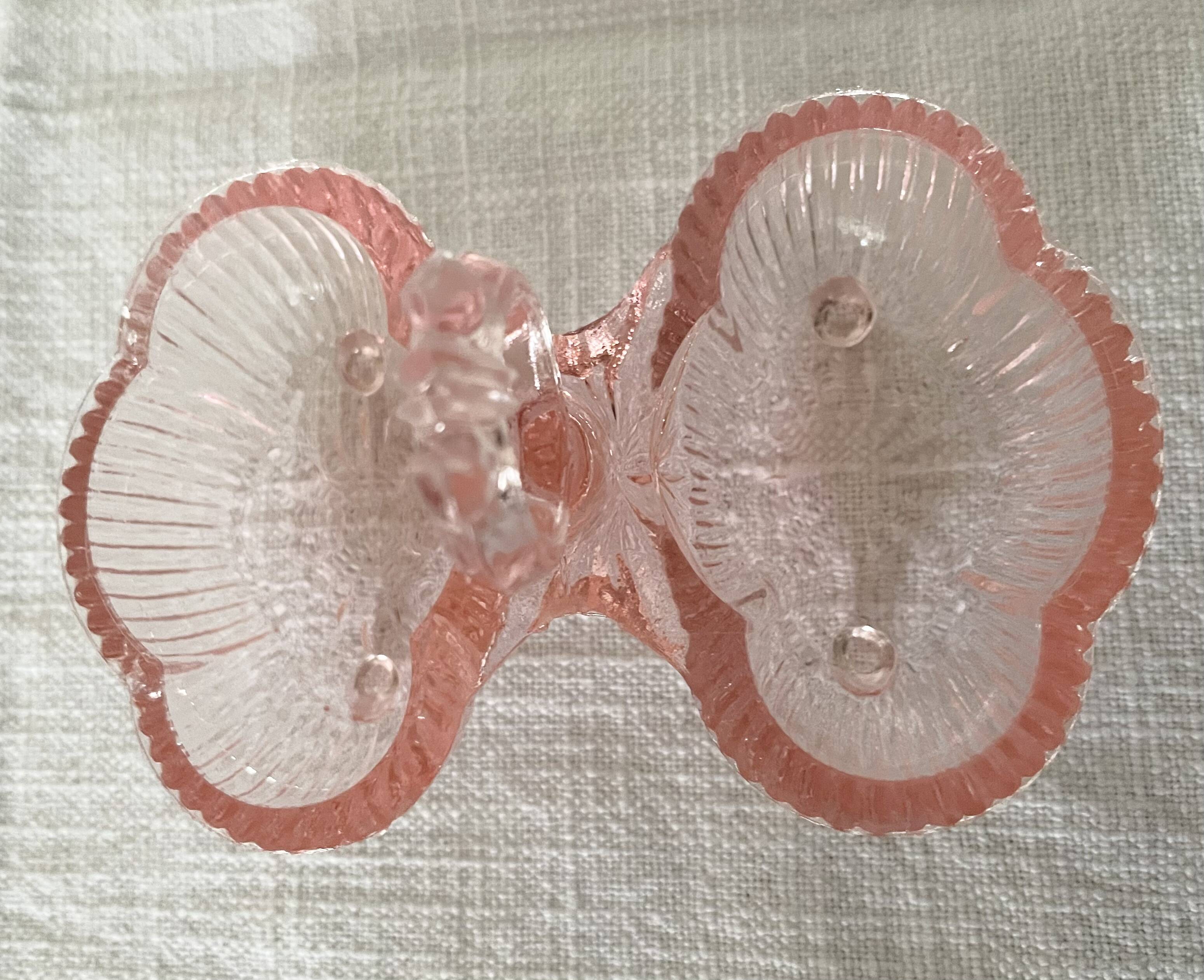 Pink double glass salt shaker