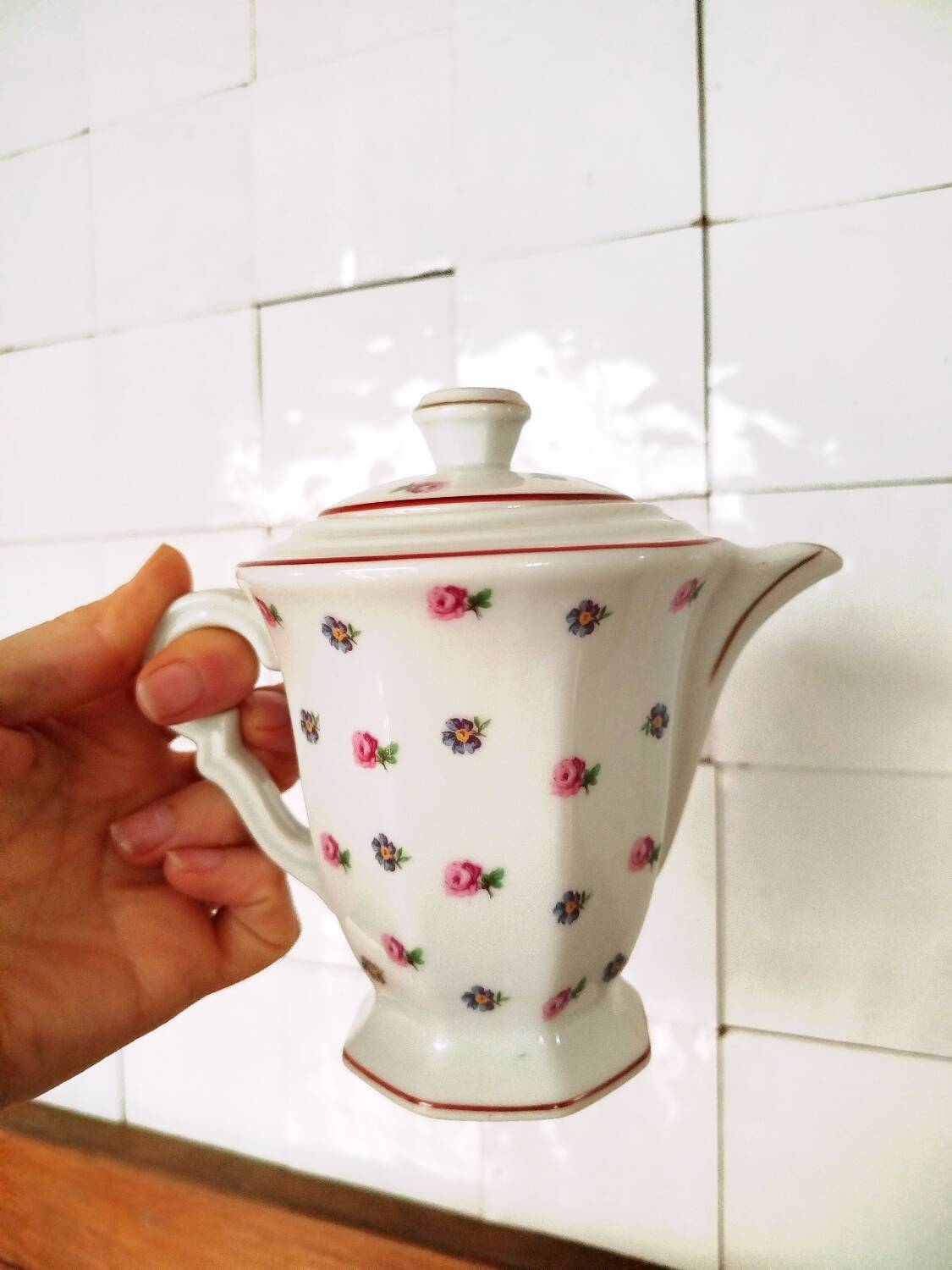 Antique floral coffee pot