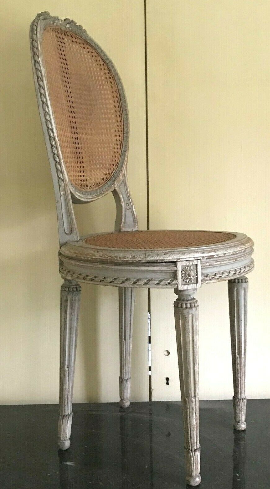 Louis XVI style chair in patinated beech XX century