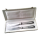 Set of 2 silver-plated and stainless steel Nogent serving knives