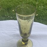 6 champagne flutes, cocktail glass, La Rochere glassware, hand-blown green glass