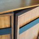 Bibliothèque modulaire en bois de rose grande unité murale composable