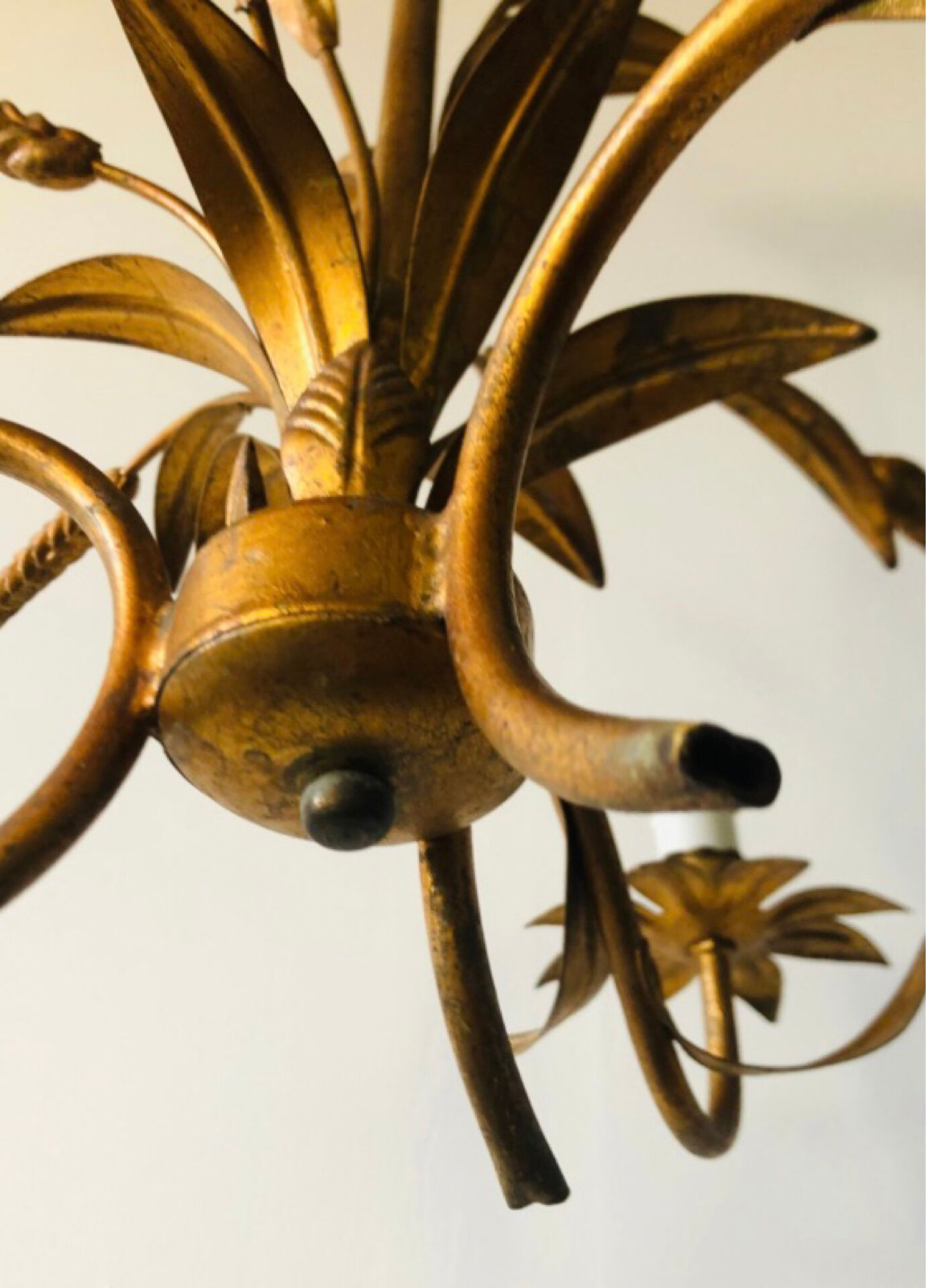 Florentine chandelier in wheat ear style by Hans Kögl Hollywood Regency