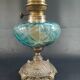 Lampe à pétrole verre bleue