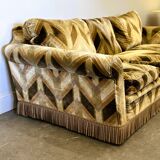 Luxury Vintage Velvet Sofa - Canape - Couch, 1970s.