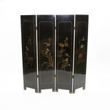 Chinese screen with decoration of hard stone lacquered with four panels 1940