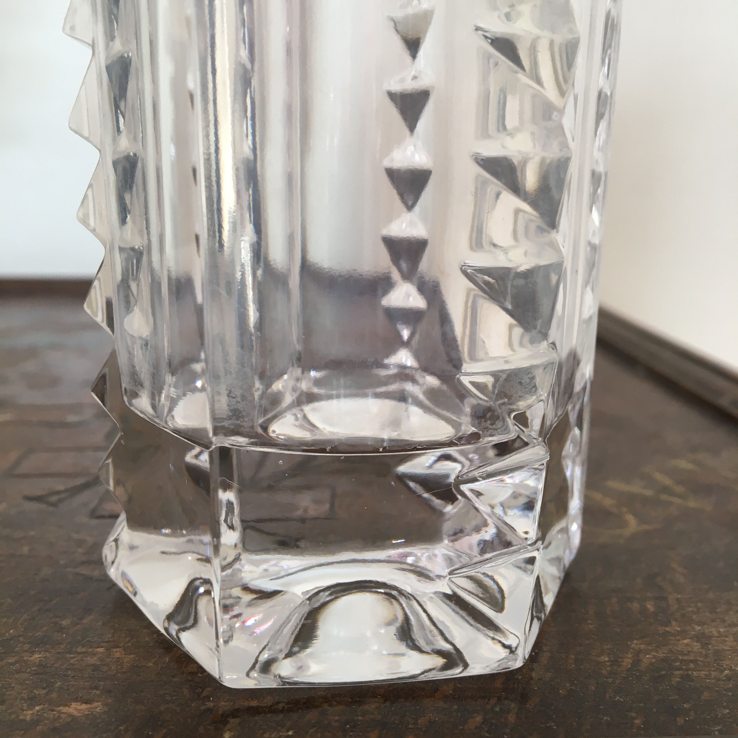 Hexagonal vase bevelled crystal