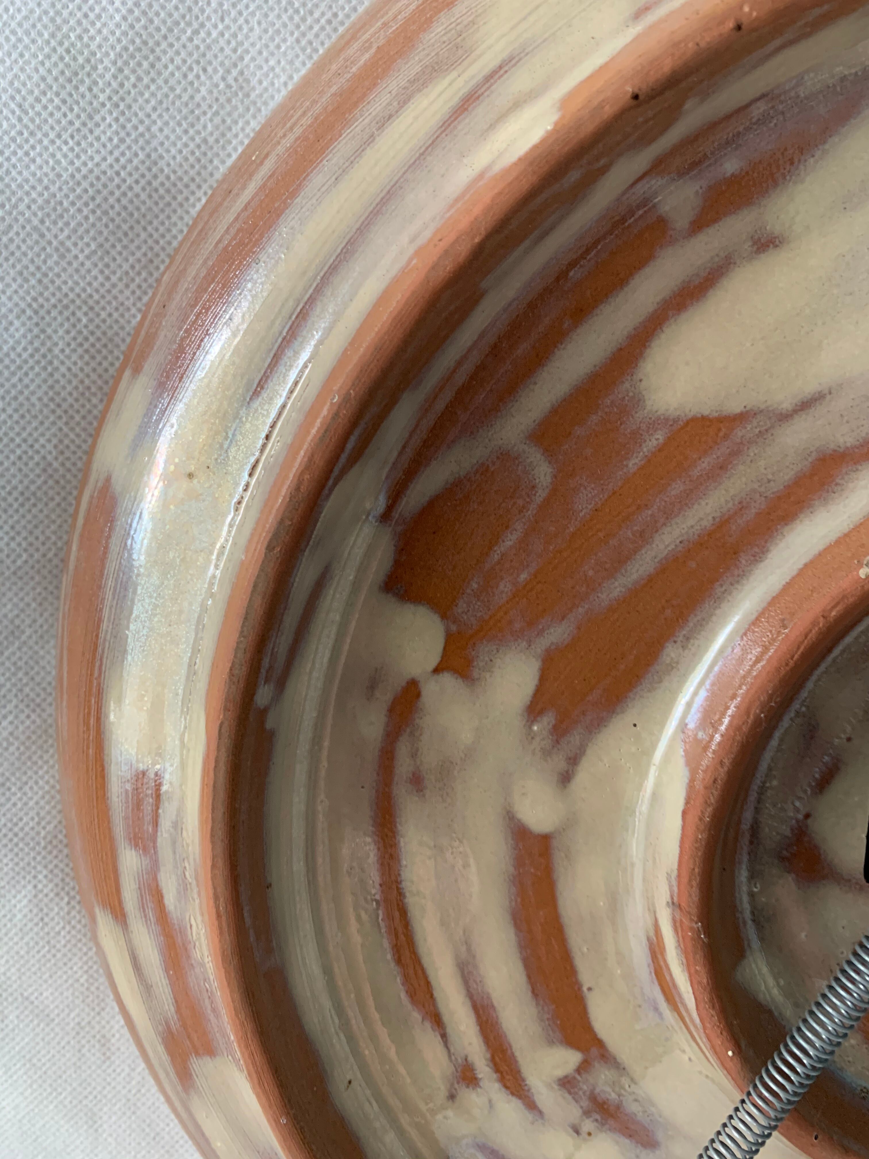 Enamelled ceramic dish by Martine Azema Vallauris 1970