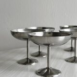 6 coupelles sur pied en inox style Letang Remy