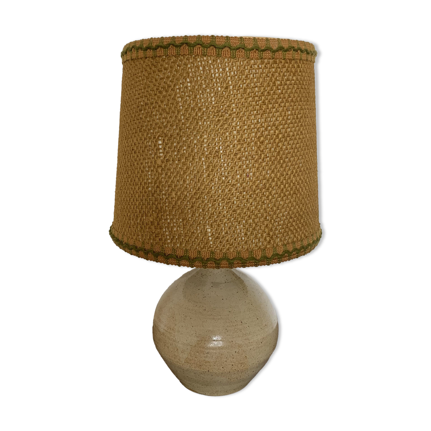 Stoneware lamp - rope lampshade