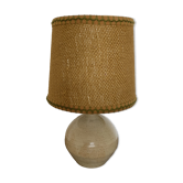 Lampe en grès abat jour corde