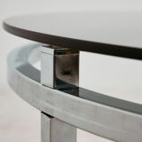 Table basse en chrome et verre