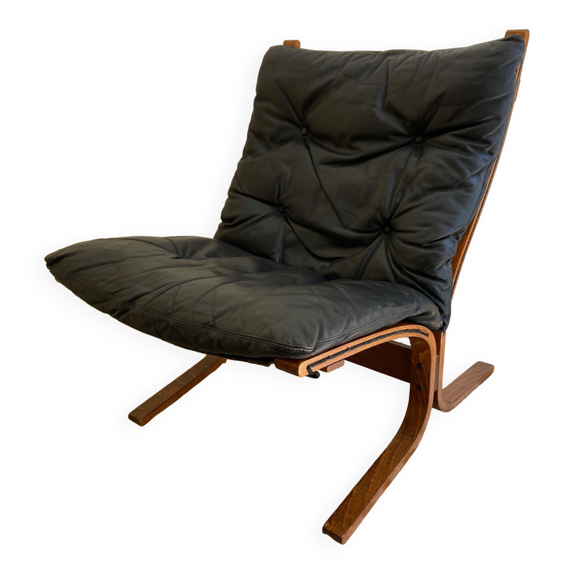 Armchair Siesta 1965 Ingmar Relling for Westnofa, Norway, black leather