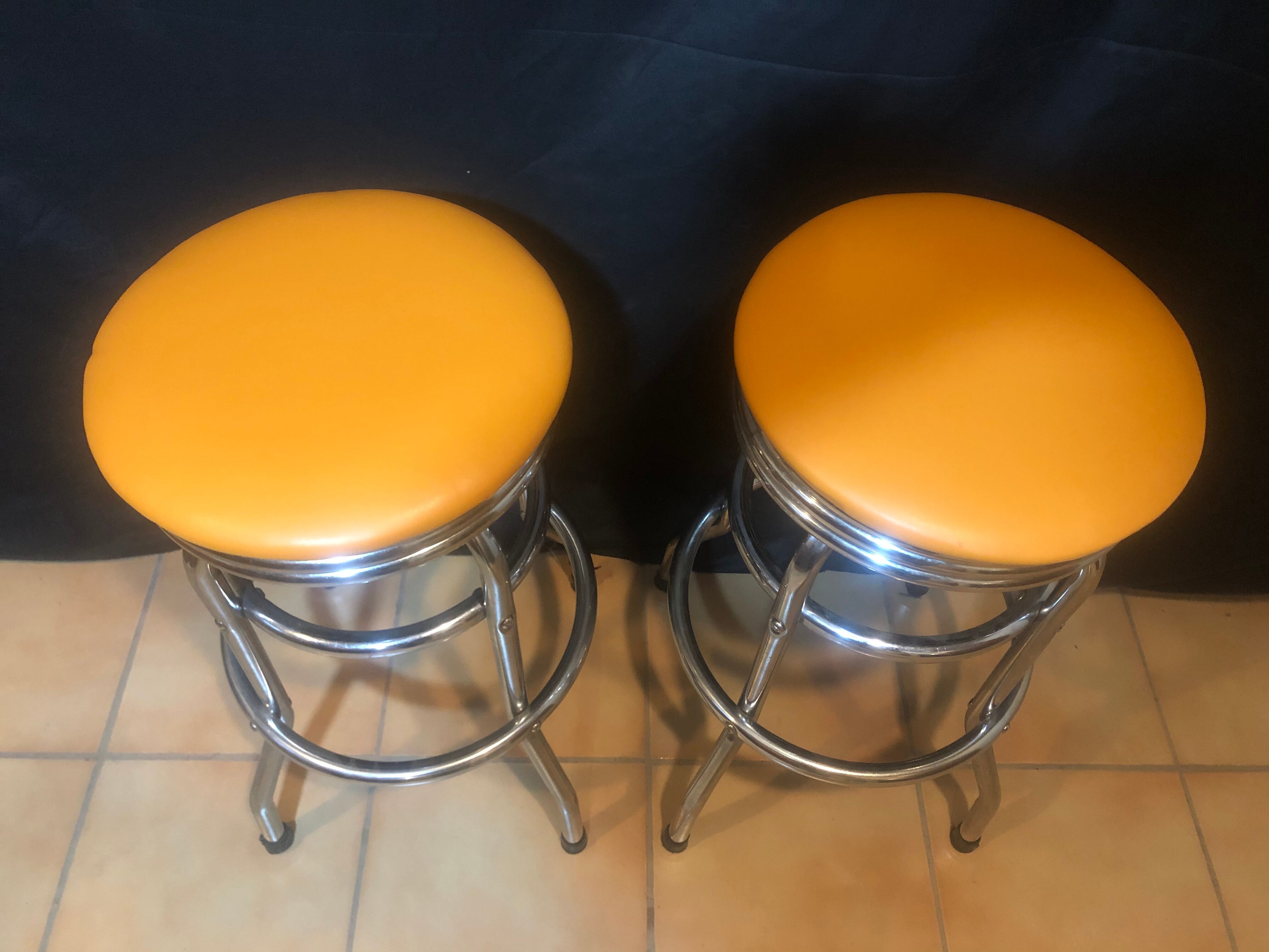 Paire de tabourets de bar américain années 50/60