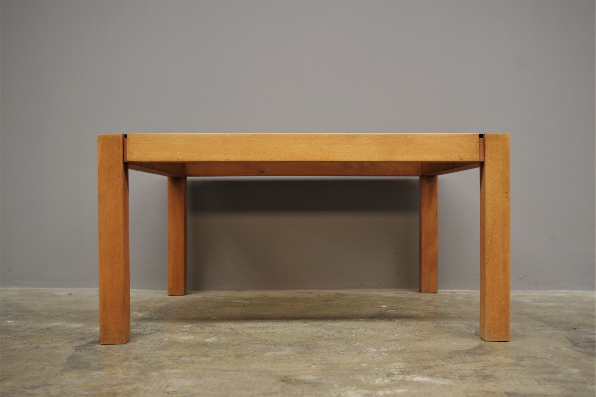 Coffee table with smoked glass top, 1980s