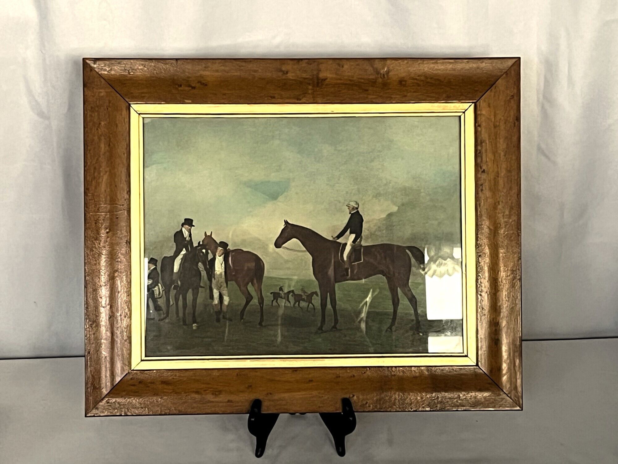 English watercolor reproduction of 20th century equestrian horse