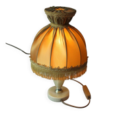 Lampe de table sur pied en onyx et laiton, années 1970