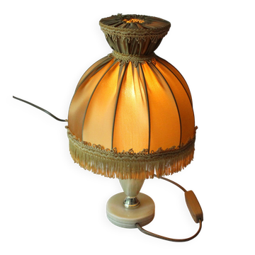 1970s onyx/brass footed table lamp