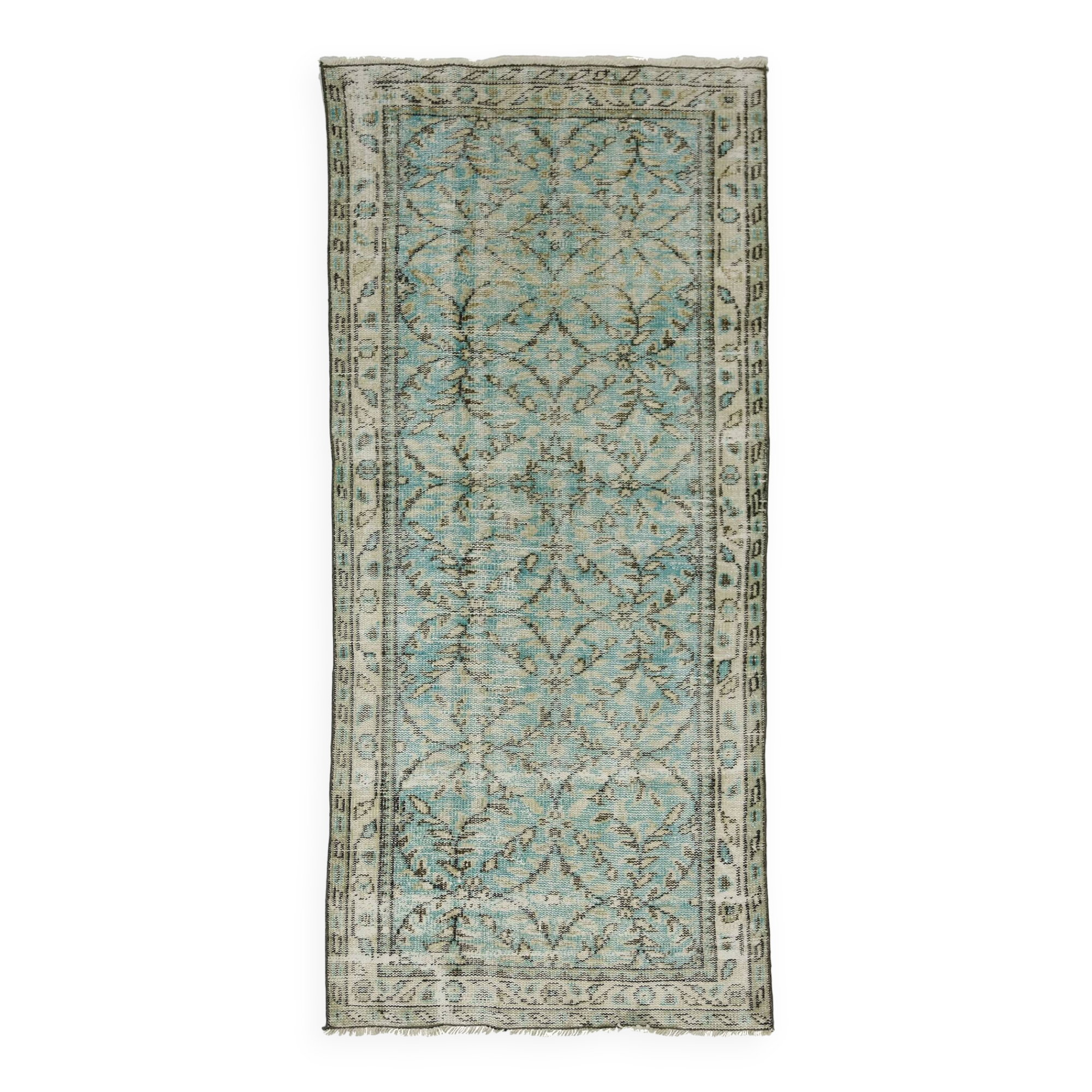 Turkish Anatolian Handmade Vintage Area Rug 200 cm x 95 cm