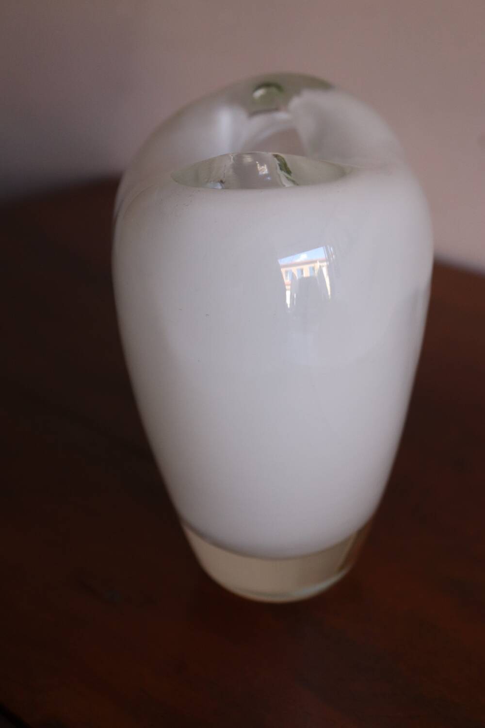 Maria Christina Hamel Murano white and transparent heart vase