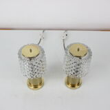 2 lampes de table en or du milieu du siècle, Kamenický Šenov, Preciosa, années 1970