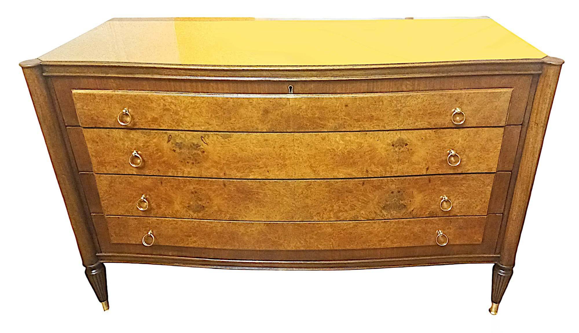 Curved Art Deco Chest of Drawers
