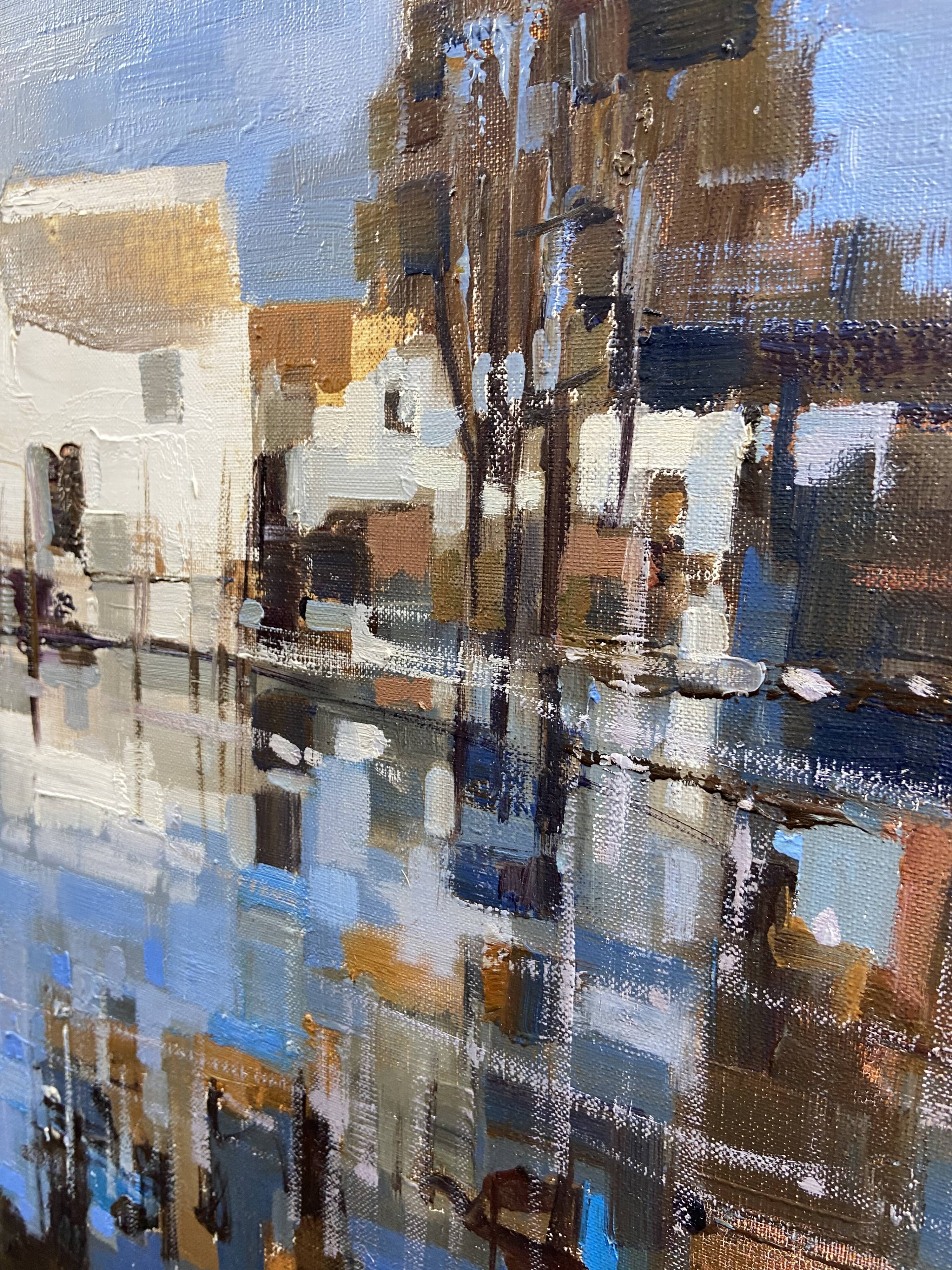 Large oil painting on canvas Camargue landscape Roger QUINTAINE 1921-2005