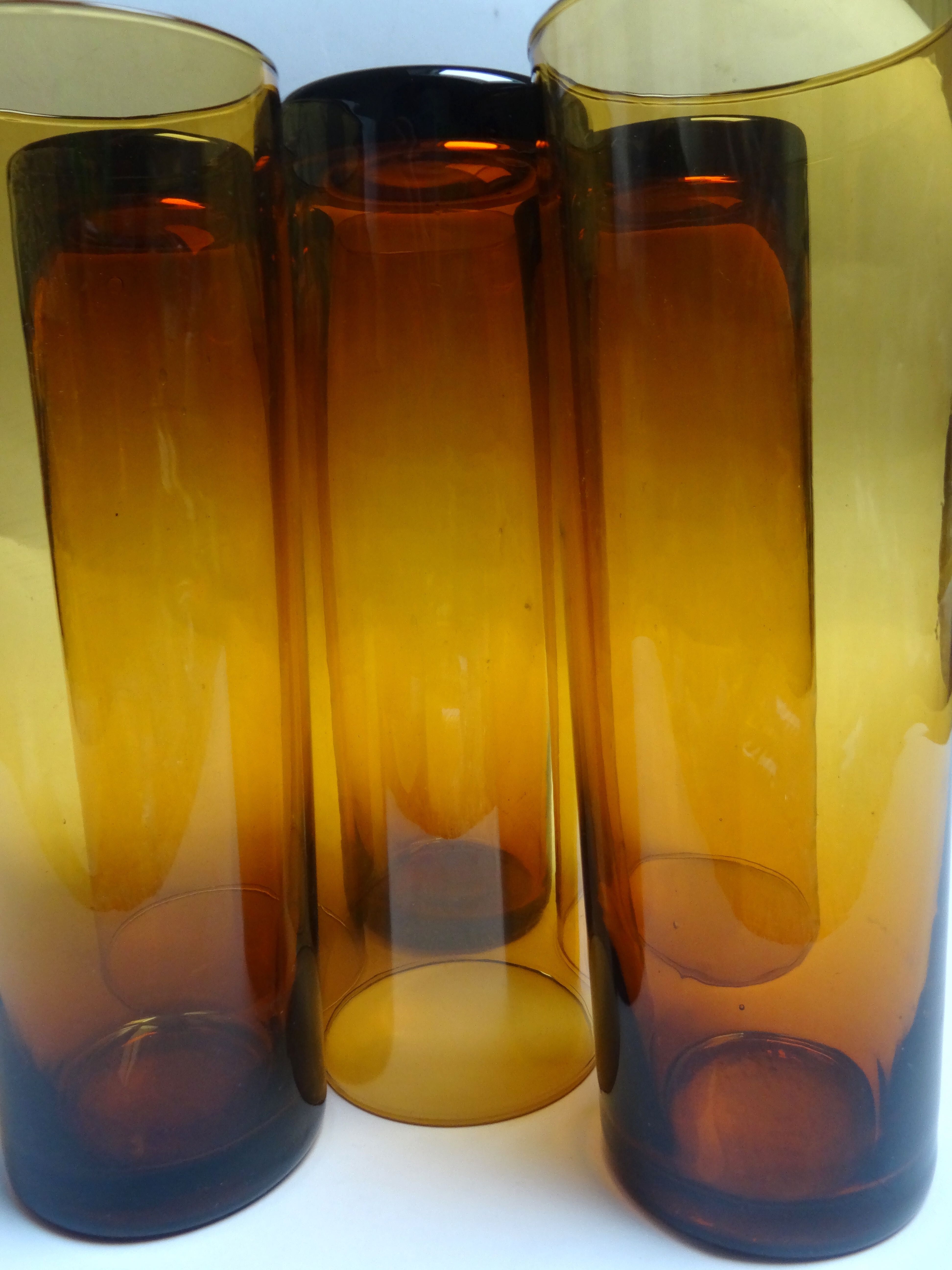 6 high brown glasses