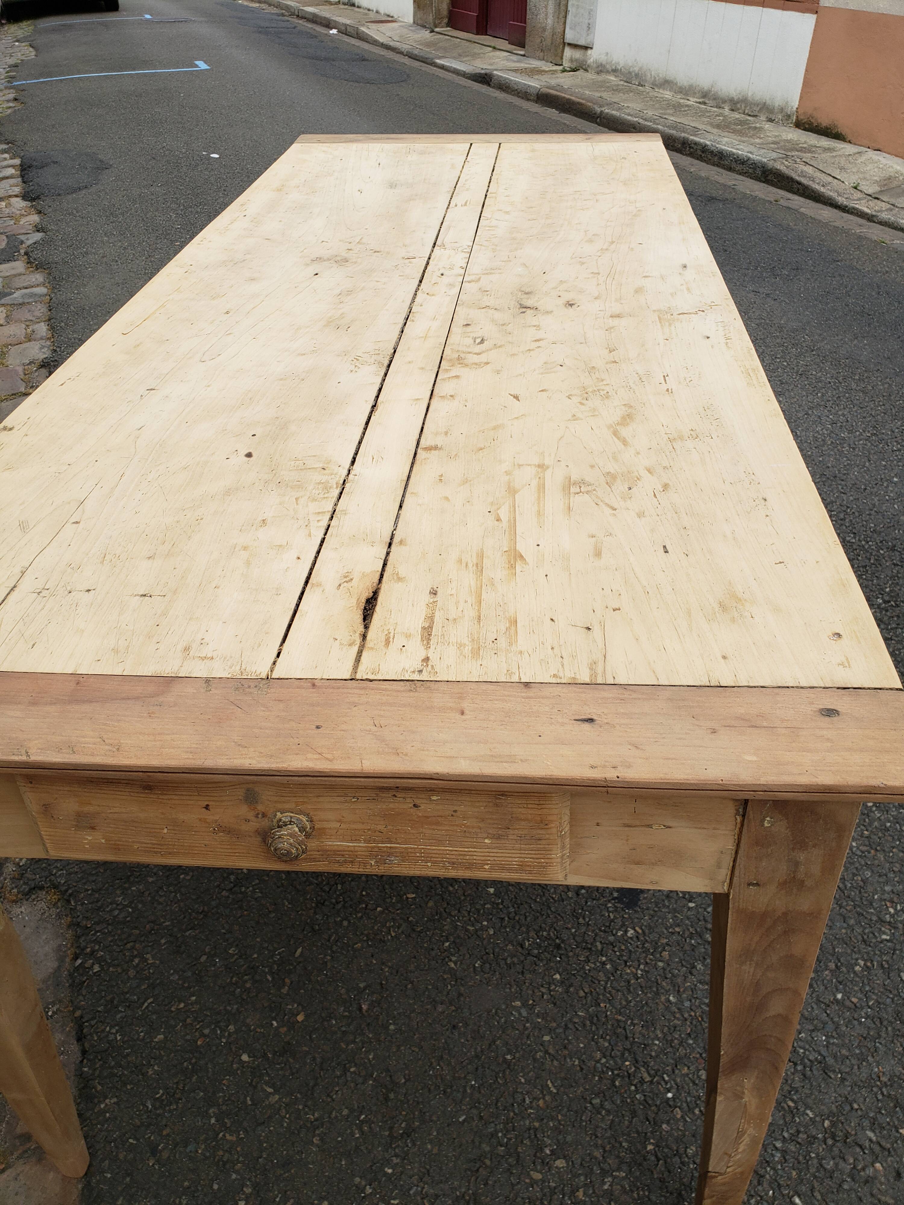 Farm table 2 poplar and chestnut drawers