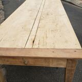 Table de ferme 2 tiroirs peuplier et chataignier