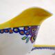 Saucière Art Déco, décor stylisé coloré, faïence Boch la Louvière