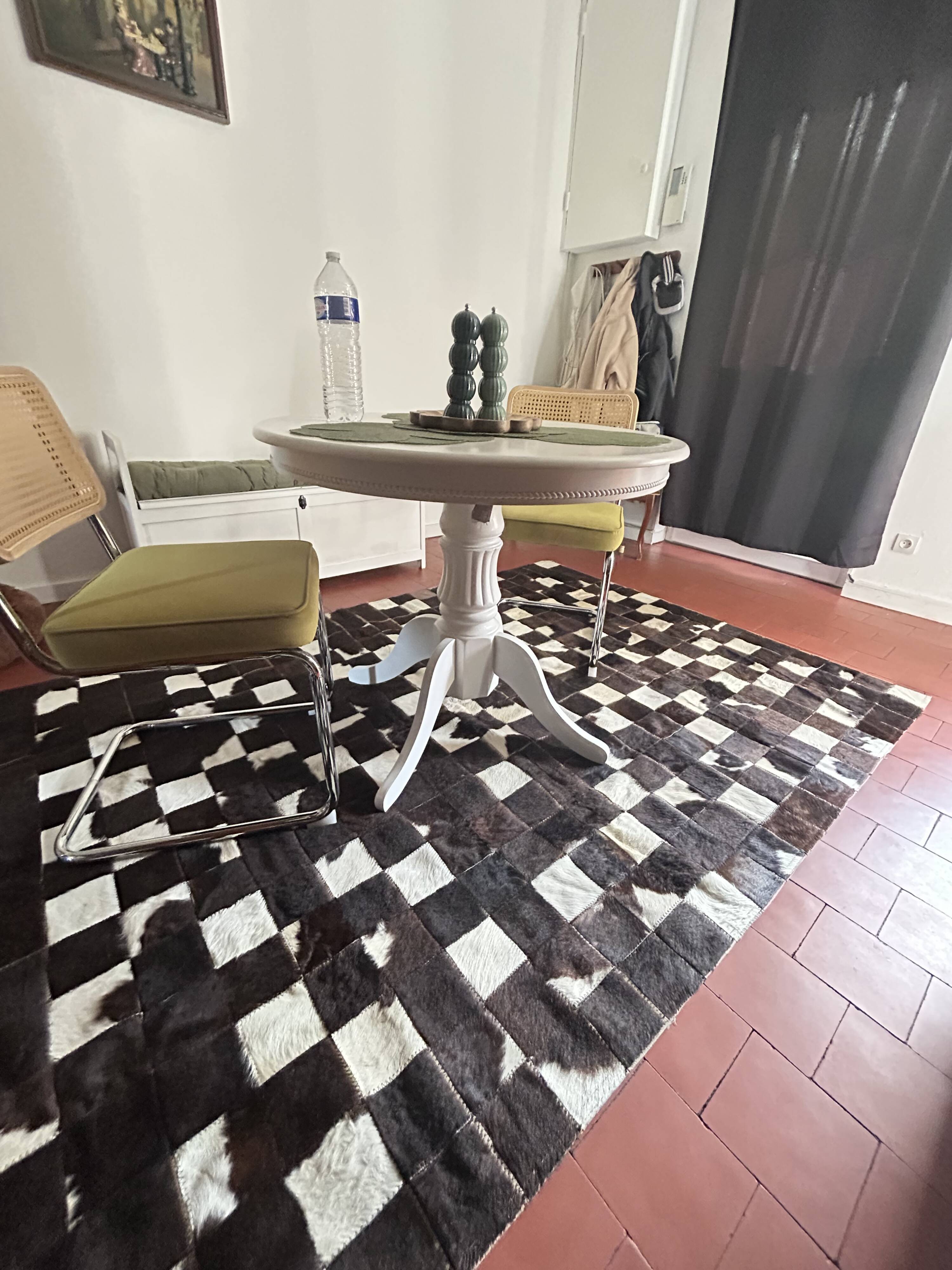 Tapis patchwork en véritable peau de vache 170 × 240 cm