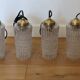 4 baladeuses / suspensions verre laiton 1960